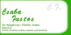 csaba fustos business card