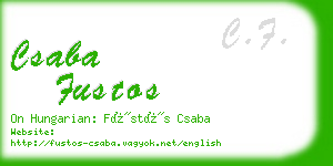 csaba fustos business card